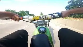 POV Riding DirtBike on Busy Roads Dirt Runner 90