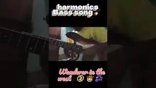 harmonics Bass song🎸Wanderer in the west②🤠🎶 #bass #practice  #bassfeatured #baixo #shortsviral #ベース