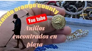 Detectando orange county  , ayasgos con detector de metales en playa  
