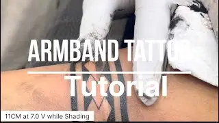 How to do Armband tattoo | scar coverup tattoo Timelapse and Tutorial