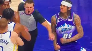 Jordan Clarkson squares up to Jonathan Kuminga