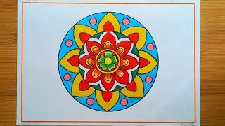 Rangoli Drawing/Onam Pookalam Design/Easy Pookalam Drawing/Beautiful And Easy Onam Pookalam Design 