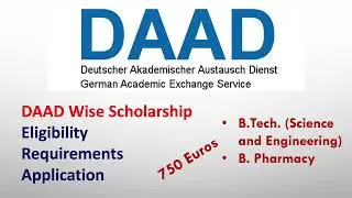 DAAD Wise fellowship | B.Tech. and B. Pharmacy career| IIT, NIT, IISER, BITS fellowship