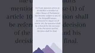 Article 103    Indian Constitution