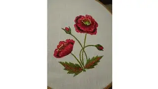 Hand embroidery/poppy flowers embroidery design - Leisha's Galaxy embroidery.