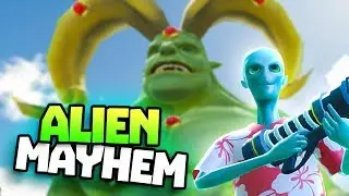 ALIEN GETS CRUSHED BY MEGA ALIEN - Alien Mayhem Gameplay