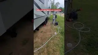 RV hookups. Make sure it's tight. #rv #shorts  #camping #fulltimefamily #travel #subscribe