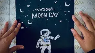Chandra dinam poster | Step By Step LUNAR DAY POSTER Drawing | ചന്ദ്രദിന പോസ്റ്റർ | MOON DAY POSTER