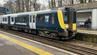 450008 (Class 450 SWR) arriving at Frimley | 29/1/24