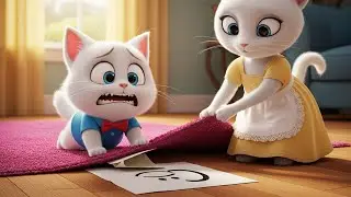 Naughty Kitten Hid Bad Grades 📉 Under The Rug 🧹 Mom Found It! 😱
