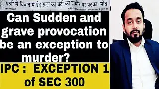 Can Sudden and grave provocation be an exception to murder? 🤔