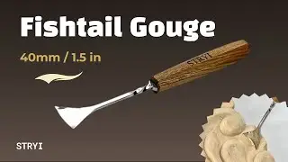 STRYI Maestro 40mm Fishtail Gouge &ndash; Smooth Relief Cuts ASMR #woodcarving #stryitools