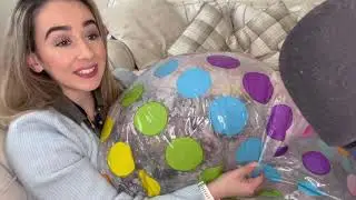 ASMR blowing up and deflating a 48 inch beach ball