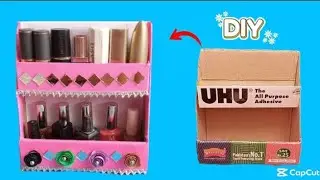 How to make lipstick and nail polish organizer at home l simple homemade hacks  DIY Makeup Organizer