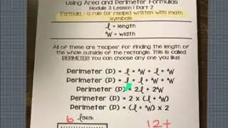 Module 3 Unit 1 Part 2 Area and Perimeter Formulas