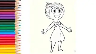 How to draw an easy Joy inside out for kids and toddlers