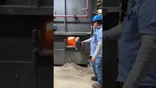 Boiler burning recycled wood waste
