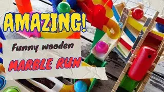 AMAZING‼️ funny wooden marble run🗑🗑 #asmr #asmrmarble #feedyoutube #fun #funvideo #marble