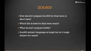 Zoo503 Important tricks for final term exam By Asmat khan Niazi