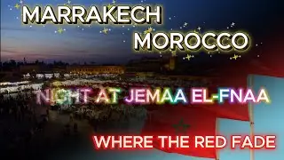 MARRAKECH, MOROCCO: NIGHT AT JEMAA EL-FNAA | Protanopia Simulation