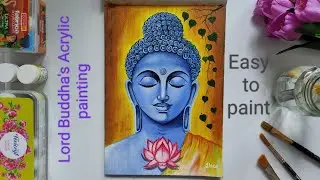 Easy way to paint Lord Buddha's painting || beginners || Step by Step tutorial #viral #viralvideo