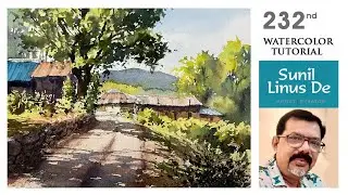 How to draw a Watercolor painting with easy methods | Landscape painting | Sunil Linus De