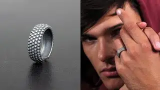 Rugged 925 silver band ring for men, rock punk jewelry | Emmanuela&reg;