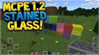 MCPE STAINED GLASS PREVIEW!! Minecraft Pocket Edition - 1.2 Update STAINED GLASS + BOOK & QUILL