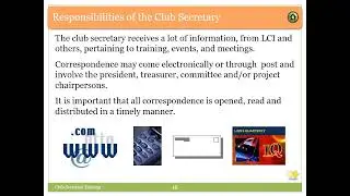Lions Club Secretary Training