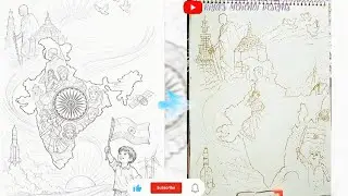 🇮🇳(Part 1)How to Draw 26 January Republic Day Drawing Using Mehndi Cone | Outline Step by Step ✍🏻
