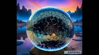 Studio Art Paperweight Metallic Dichroic Iridescent Crackle Glass
