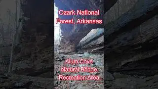 Hiking Trail #naturalbridge #ozarknationalforest #hikingtrails #winterhike #crunchingsounds #shorts