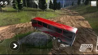 Modern bus driving parking | Rain and bad roads | level 4