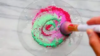 Making Slime with Balloons & Satisfying Makeup Brush Pigment Slime Coloring Relaxing ASMR Video #2!