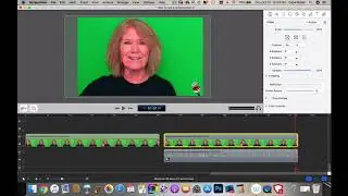 How to use a green screen in Screenflow to position yourself transparent over your material.