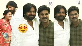 Pawan Kalyan With Ram Charan and Surekha 😍 | AP Elections 2024 | Manastars