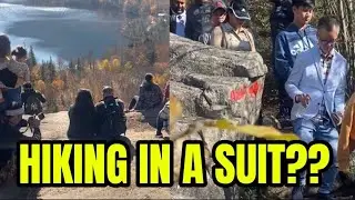 Millions swarm artist bluff trail Franconia notch New Hampshire way after peak autumn