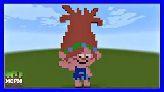 How To Build Poppy from Trolls Dreamworks Movie Pixel Art In Minecraft