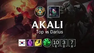 Akali Top vs Darius - KR Challenger Patch 8.19