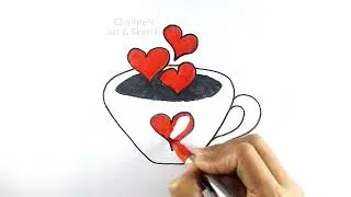 How to Draw a Cute Coffee Cup || Easy Coffee Cup Drawing Step by Step