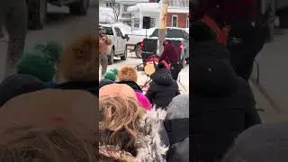 wood cutting competition show in Bracebridge Ontario Canada in winter
