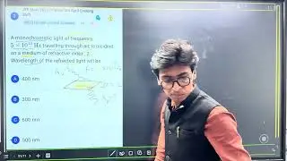 A monochromatic light of frequency 5 hz travelling through air is incident #jee2026 #physics