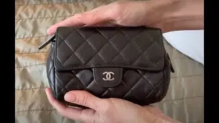 Chanel quilted cosmetic make up clutch bag