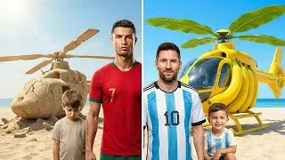 Messi & Son Mocked Ronaldo with a Banana Helicopter 😢 | But Watch How Ronaldo Shocks Them 😲