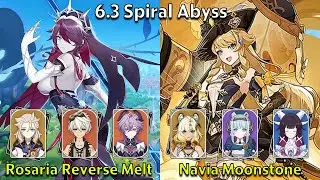 C6 Rosaria Reverse Melt & C0 Navia Moonstone - Genshin Impact 6.3 Spiral Abyss Full Clear