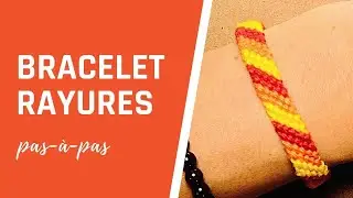 TUTORIEL MACRAMÉ ✨Bracelet RAYURES en fils de coton • DÉBUTANT