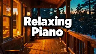 Falling Asleep on a Cozy Winter Porch: Crackling Fireplace & Soft Piano