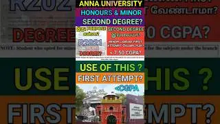 Anna University Hons & Minors Uses & First Attempt Doubts#shorts #honour#minordegree #annauniversity