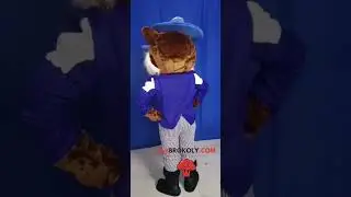 Wild Cat Mascot Costume with Fancy Outfit Holiday Carnival Party Cosplay
