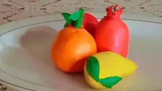 #handmade ideas  Balloon craft idea|fruits making with balloon|DIY| easy making artificial fruits